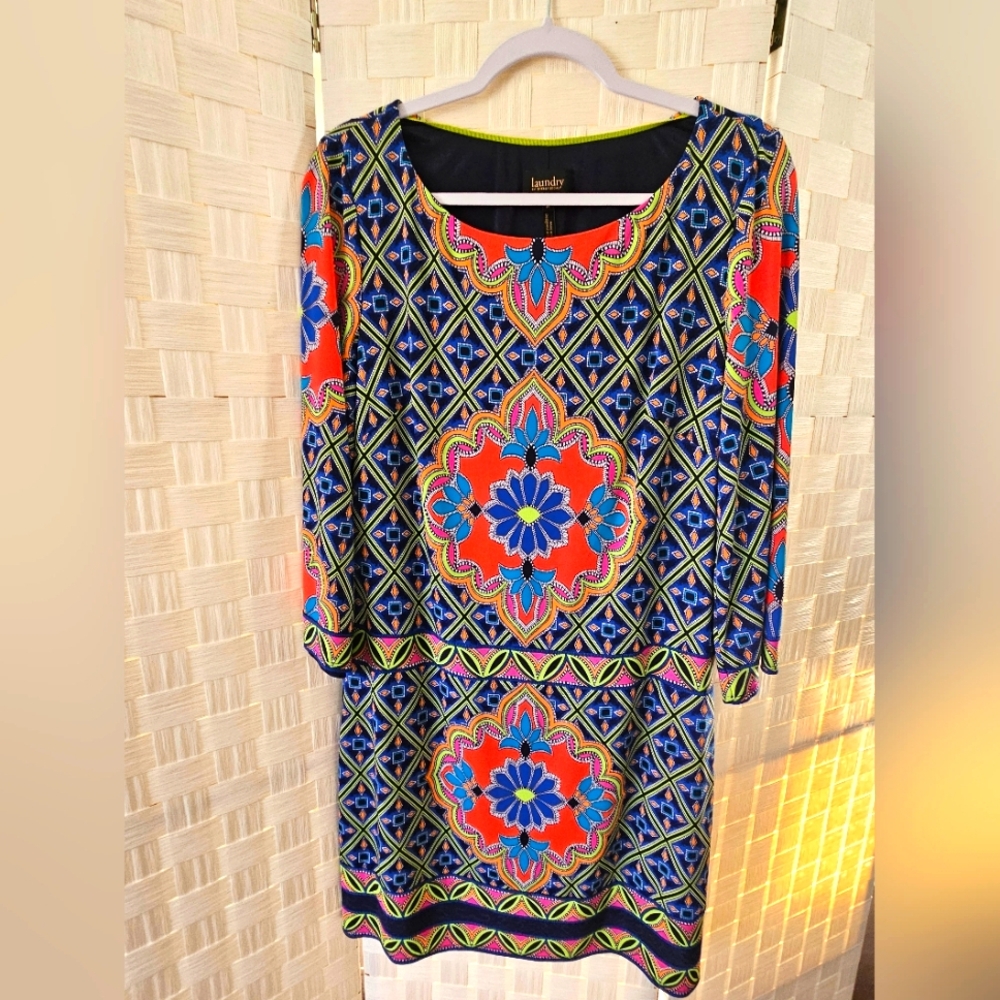 Laundry By Shelli Segal Multicolor Geometric Dress